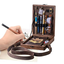 Portable Writers Messenger Wood Box Artist Tool Brush Storage Case Multifunction picture