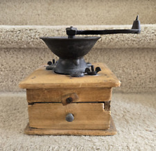 Antique Parker Laptop Coffee Mill Box Grinder Cast Hopper picture