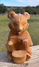 Vintage Russian Bear Wooden Handcarved 6” picture