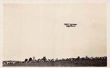 J82/ Interesting RPPC Postcard c1910 Early Biplane Airplane Flying Crowd 128 picture