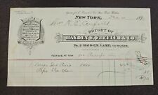 1890 Hayden W Wheeler Jewelers Illustrated Billheads Receipt New York picture