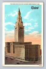Cleveland OH-Ohio, New Union Station, Advertisement, Antique, Vintage Postcard picture