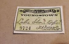 0117----1907 Pittsburgh + Lake Erie RR ticket - Youngstown to Lake Shore Depot picture