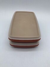 2 Vtg Tupperware Deli Bacon 816-11/12 & 817-11/12 Storage Containers Paprika picture