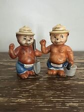 Vintage Smokey The Bear Salt & Pepper Shakers Norcrest Fine China Japan picture