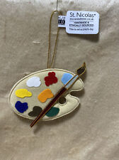 St. Nicolas Embroidered  Artist Palette Ornament 3.5x3”.  #4584 PL. NEW picture