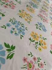 Vintage Montgomery Ward King Size Bright Flower Power Design Fringed Bedspread picture