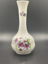 Ceramic Vintage Bud Vase Bone China Floral Print  Healacraft England Gold Trim picture