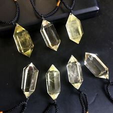 Natural Raw Yellow Citrine Quartz Pendant Crystal Point Wand Mineral Necklace US picture