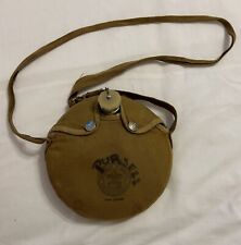 Vintage BSA Boy Scouts of America Metal Canteen With Cotton Cover Cap and Strap picture