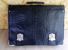 Rare An old Soviet leather briefcase with a professor's folder from the 1960s. picture
