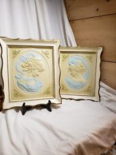 Antique Turner Wall Accessory Cameo 3D Portrait in Original Frames 1940's picture