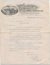 Letterhead 1911 Cleveland Ohio Royal Paint Company Hand Signed Antique Vintage picture