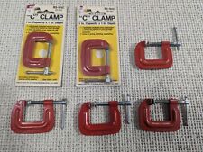 Lot of 6 Vintage STANLEY Handyman No. H151 ~ 1 Inch C Clamp Made in USA picture