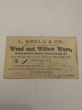 1878 L. Gould & Co. Wood and Willow Ware Chicago Illinois Advertising Postcard picture