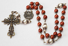 Anglican Protestant Prayer Beads Rosary Christian Red Jasper Natural Stone Beads picture