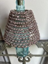 Vintage/Antique Purple Hand Made Glass Beaded Heavy Lamp Shade picture