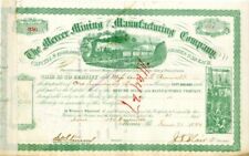 Mercer Mining and Manufacturing Co. Issued to Anna L. Roosevelt - Stock Certific picture