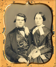 1/6 PLATE DAGUERREOTYPE,  intimate pose, husband with wife sitting on his lap picture