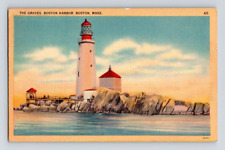 1940'S. BOSTON, MASS. GRAVES LIGHTHOUSE. POSTCARD CK29 picture