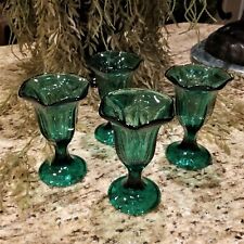 Anchor Hocking Green Parfait Ice Cream Glasses picture