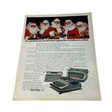 1970 Royal Typewriters Santas Original Vintage Print Ad picture