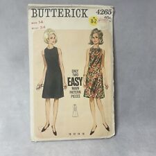 Butterick 4265 Vintage Sewing Pattern One Piece Dress 10-16 Size 14 Bust 34 picture