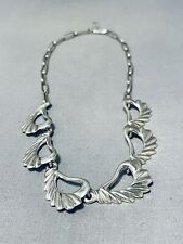 EXCEPTIONAL VINTAGE NAVAJO STERLING SILVER NECKLACE picture