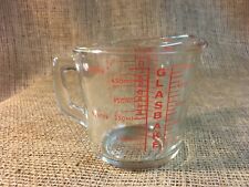 Vintage GLASBAKE Red Lettering 2 Cup 500ml Glass Measuring Cup picture