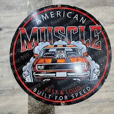 AMERICAN MUSCLE PORCELAIN ENAMEL SIGN 30 INCHES ROUND picture