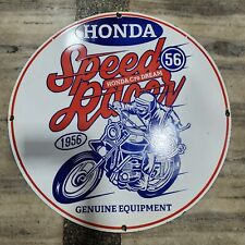 HONDA SPEED RACER PORCELAIN ENAMEL SIGN 30 INCHES ROUND picture