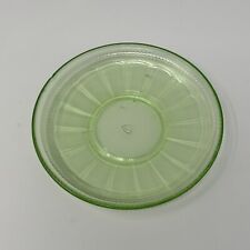 Vintage Federal Depression Glass Green Cube Saucer Uranium Glass 5.5” picture