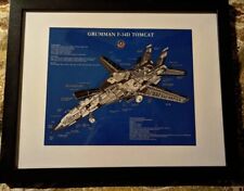 Grumman F-14D Tomcat illustrated diagram-  Frame & Glass Print picture