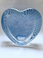 Mikasa Polished Crystal Glass Blue Heart Shaped Picture Frame 4” picture