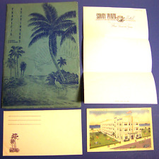 C. 1940s, Miami Beach, Savoy Plaza Hotel, Stationery, Postcard, + folder, cover picture