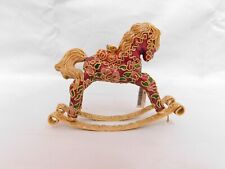 NIB Victorian Treasures Enameled Rocking Horse Ornament picture