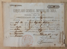 Cuban Cuba Letter 1883 CHINA CHINESE EMBASSY Nationality Certificate DOCUMENT picture