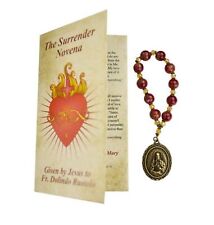 The Surrender Novena Chaplet w/ Booklet Antiqued Sacred Heart Medal picture