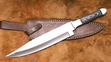 CUSTOM HANDMADE STEEL D2 MIRROR POLISHED BLADE BOWIE KNIFE MICRTA HANDLE# H-232 picture