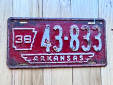 1938 Arkansas License Plate picture