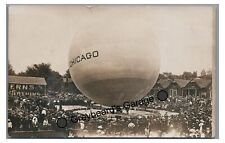 RPPC Early Aviation CHICAGO BALLOON Fair QUINCY IL Real Photo Postcard picture