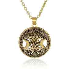 Celtic Knot-Tree of Life-Pentacle-Goddess Gold-tone Pendant Necklace - 23