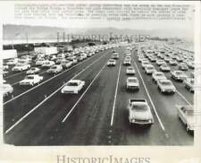 1971 Press Photo San Francisco Oakland Bay Bridge during car pool experiment picture