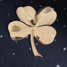 VTG  24K Gold Plated Four Leaf Clover/Shamrock Wall Hanging Or Paperweight G48 picture
