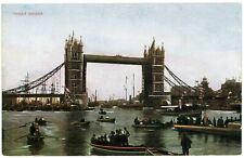 Postcard Tower Bridge-Small Boats-River Thames picture