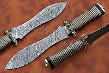 Custom HandMade Damascus Steel Hunting Camping Tactical Bowie Knife Sheath Gift picture