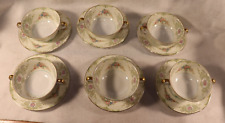 6 SETS ANTIQUE NORITAKE GLENDOLA CREAM SOUP BOWLS WITH LINERS C1933 DISCONTINUED picture