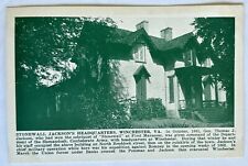 Stonewall Jackson's Headquarters. Winchester Virginia Postcard. picture
