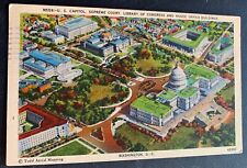 Vintage Linen Postcard Washington DC United States Capitol Aerial View 1940 picture