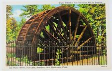 Vintage Waterbury Connecticut CT Hamilton Park Old Water Wheel Postcard  picture